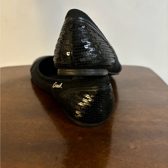 Coach Black Sequins Round Toe Ballet Flats Black Size 7 NEW NWT - Picture 7 of 11